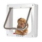 Pet дверной 4 способ запираемый собака котенка двери безопасности лоскут двери ABS Пластик SML небольшое животное кошка собака ворота для домашних животных
