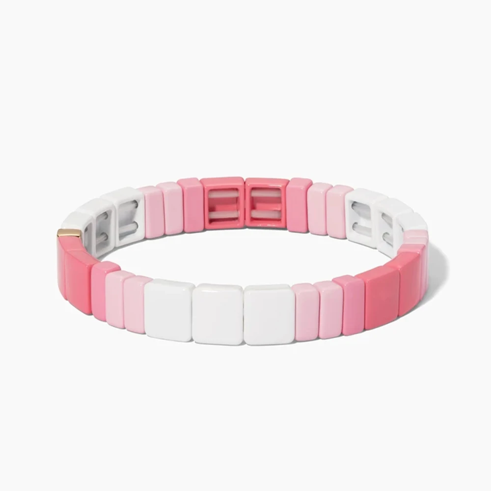 KELITCH розовые плетеные браслеты уникальные эмалированные многоцветные с