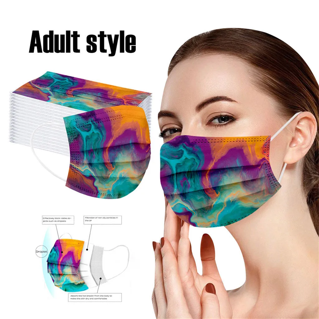 

Adult dye printing mask disposable mask industrial 3Ply ear hook mascarilla higienica cubrebocas cubrebocas masque