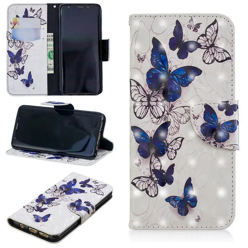 8 3D чехол для телефона samsung Galaxy Note 10 S10 S9 S8 Plus S10E чехол для samsung S8 S9 S10 Plus Чехол-книжка кожаный кошелек - Цвет: 8