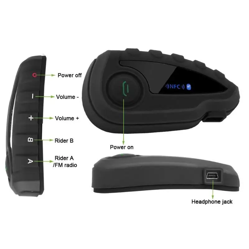 V8 мотоциклетный шлем Bluetooth домофон гарнитура дистанционное управление ручка NFC спички мобильный телефон для 5 всадников BT домофон FM радио