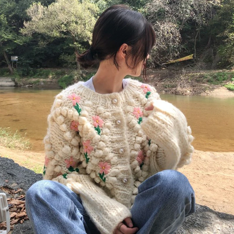 

Korean Style Chic Cardigan Women Long Sleeve Loose Ladies Elegant Sweter Damski Autumn Winter Casual Pull Femme Hiver 2020
