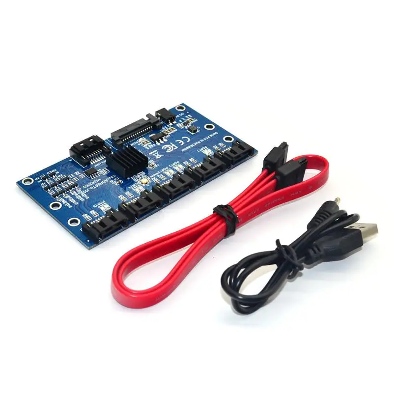 

1 To 5 Port Sata PCI-E Adapter Sata Card 6 Ports Sata3.0 6Gbps Expansion Card PCIE Sata Controller Multiplier Riser