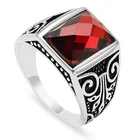 Мужское кольцо с инкрустацией красным цирконием, инкрустированное кольцо для выпускного вечера, стиле, повседневное Подарочное Ювелирное Украшение