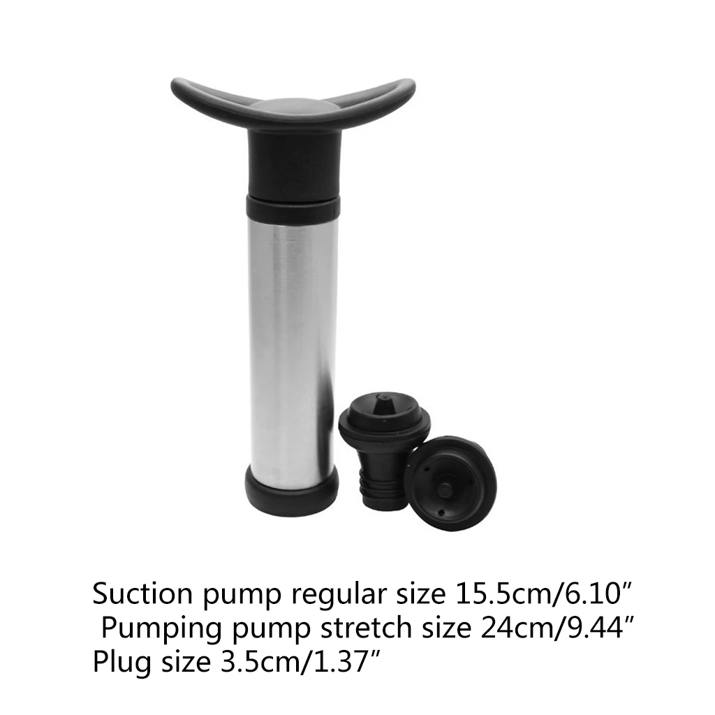 

Durable Stainless Steel Vacuum Bottle Saver Pump Humanized Design Wine Stoppers for Preserving and Sealing Bottled Wine