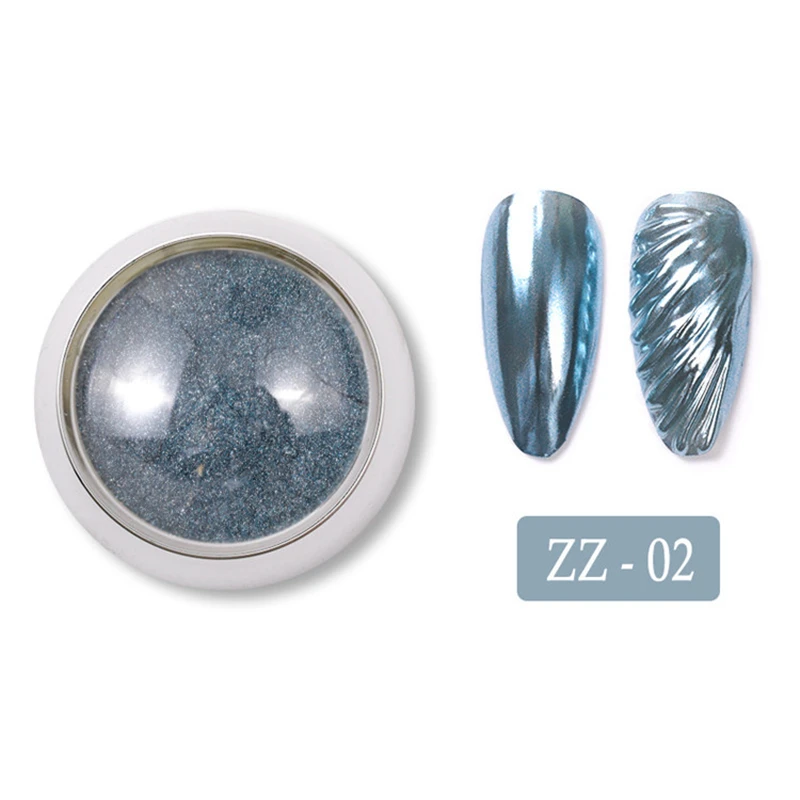 Блестящий зеркальный блестящий порошок для ногтей пигмент с металлическим