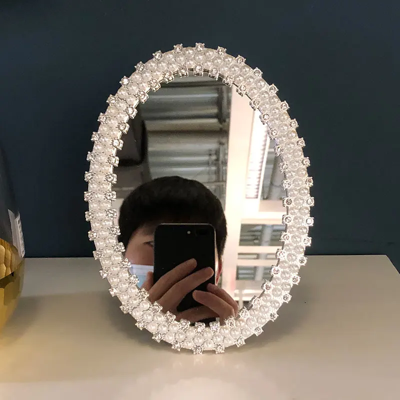 Настольное зеркало для макияжа с Европейским жемчугом настольные зеркала дома