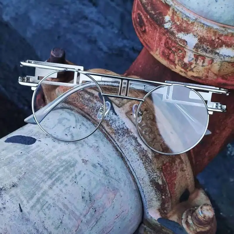 Круглые Солнцезащитные очки в стиле стимпанк для мужчин и женщин винтажные