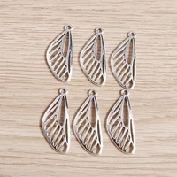 30pcs 2912mm zinc alloy silver color wing charms for making diy drop earrings pendants necklaces handmade jewelry findings
