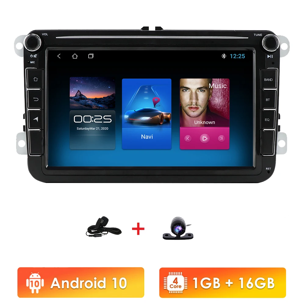 

Автомагнитола 2 Din на Android 10, мультимедийный плеер с сенсорным экраном 8 дюймов, для VW/Volkswagen/Golf/Polo/Tiguan/Passat/b7/b6/leon/Skoda/Octavia