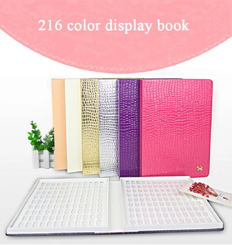 216 цветов ногтей Советы Дисплей Кожаная Обложка для книг УФ Гель лак дисплей