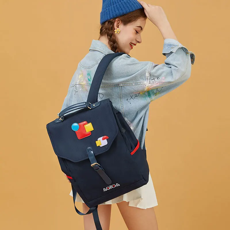 

High school students schoolbag female junior high school students large capacity backpack Korean ins simple computer travel bag