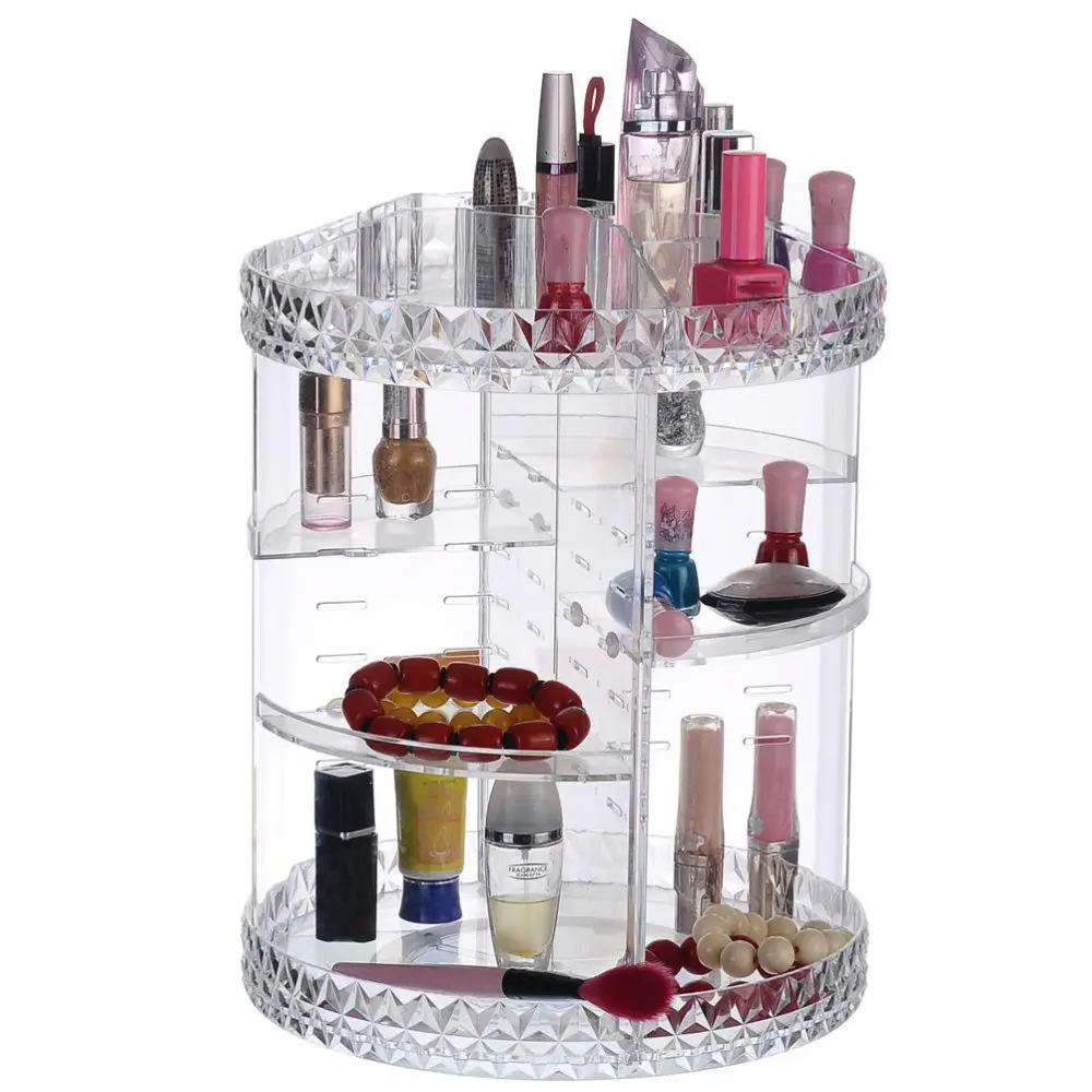 

1Pc Large Capacity Cosmetics Box Classified Rotating Storage Rack Transparent