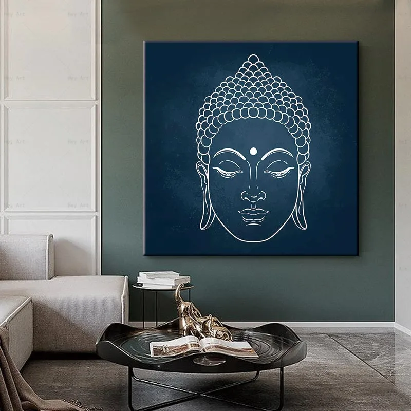 Картина на холсте статуя Будды плакат с принтом для гостиной спальни украшения