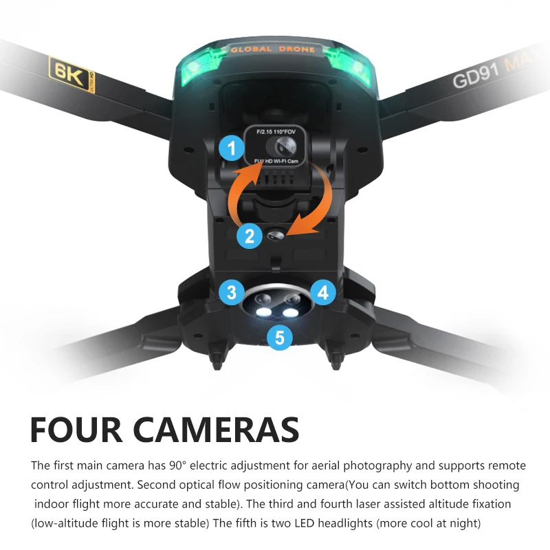 

GD91 MAX Drone 6K HD GPS 5G WiFi 3 Axis Gimbal Camera Brushless Motor Quadcopter Support 32G TF Card Flight 28 min RC Helicopter