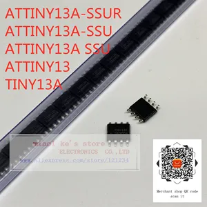 [5pcs-10pcs]100%New original: ATTINY13A-SSUR ATTINY13A-SSU ATTINY13A SSU ATTINY13 TINY13A - 1.8V-5.5V IC MCU 8BIT 1KB FLASH SOP8