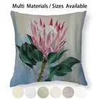 Наволочка для подушки The King Protea, наволочка для подушки из хлопка и льна, креативная наволочка для южноафриканского растения, короля Protea с розовыми цветами