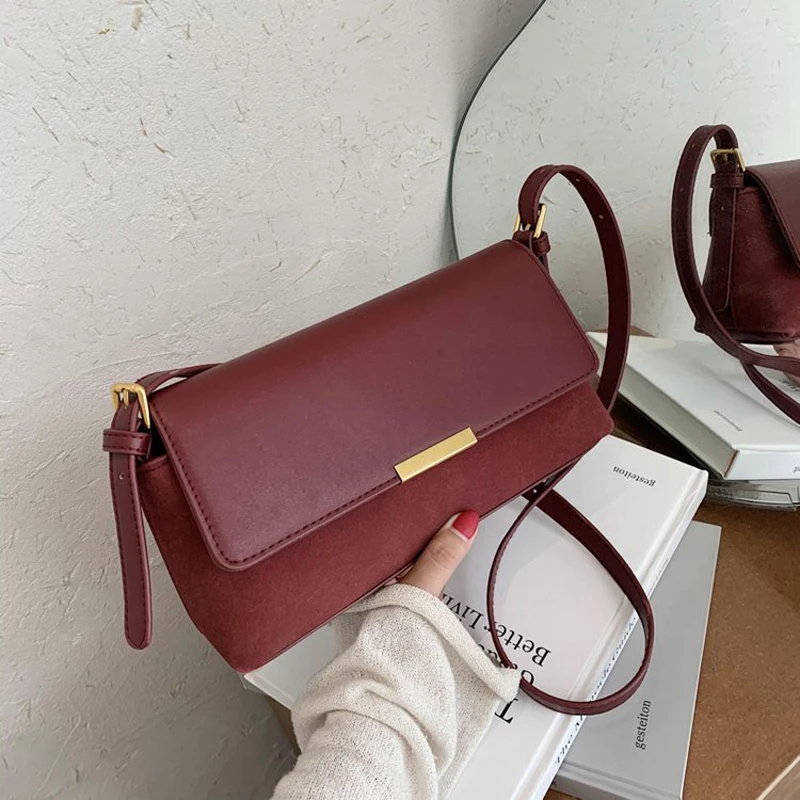 

Scrub PU Leather Flap Bags For Women 2020 Winter Autumn Crossbody Shoulder Handbags Branded Trending Travel Hand Bag