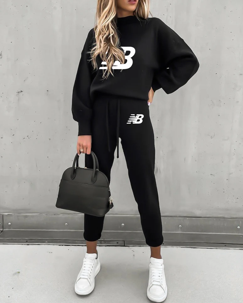 

New hot brand fashion 2 piece set autumn winter pullover hoodie + long pants sports suit female sweatshirt suit for woman