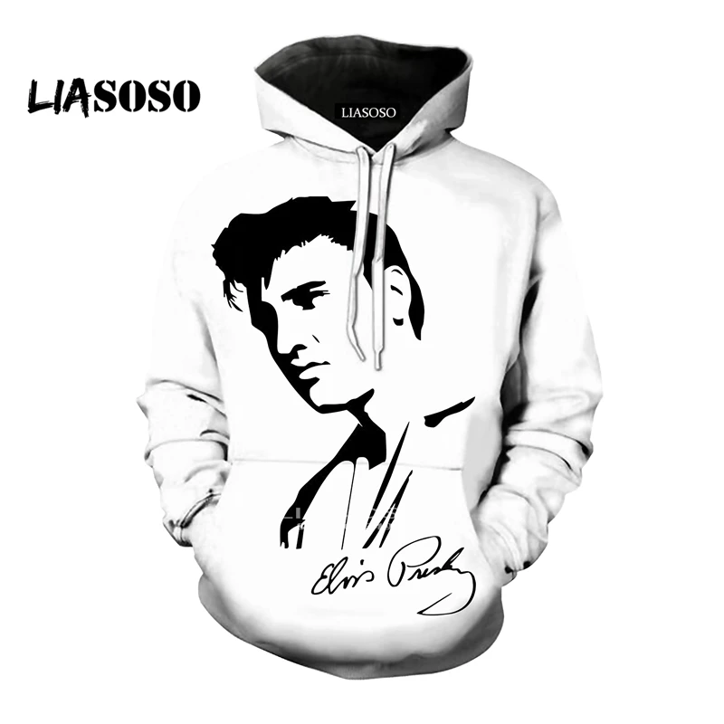 LIASOSO/модные толстовки с капюшоном 3D принтом в стиле унисекс Толстовки Король рок