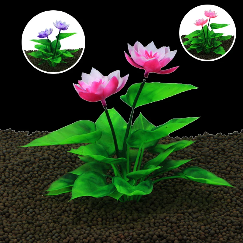 Красивые аквариумные растения украшения для аквариума имитация лотоса