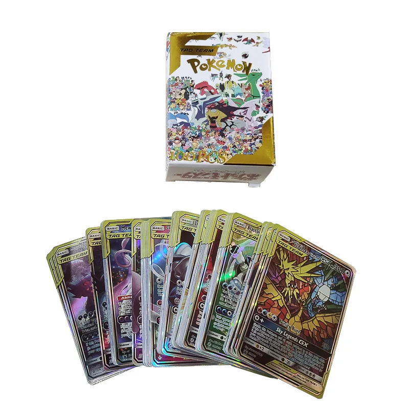 100 шт./компл. карты Pokemon 61TAG и 39gx Карты Покемон игральные покемон игрушки TAKARA TOMY |