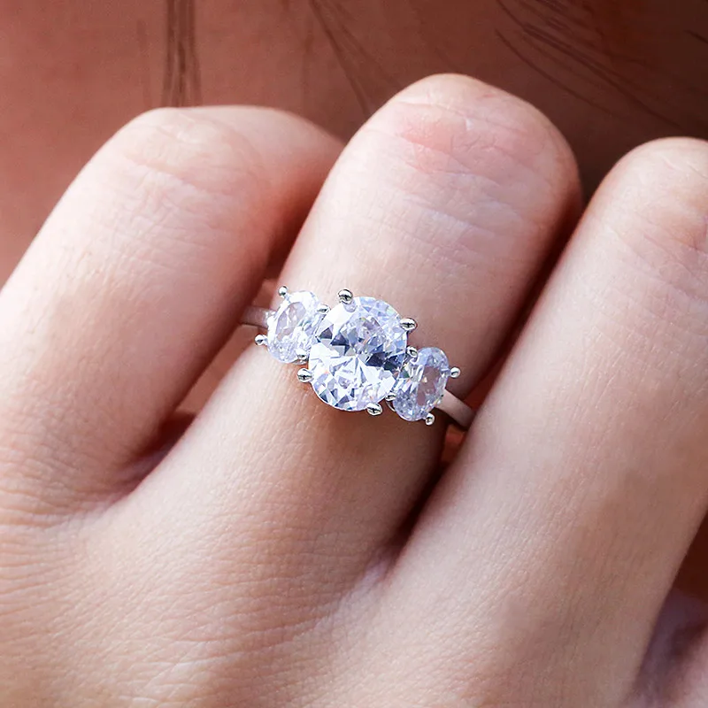 

USTAR Elegant silver color Wedding rings for women Shiny CZ Cubic Zircon Bride engagement rings female New Fashion Jewelry