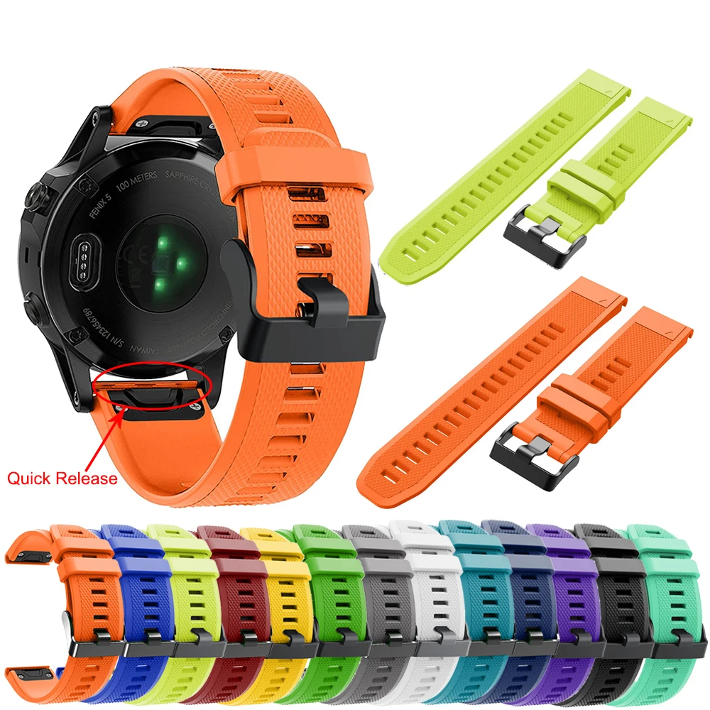 22 26 мм для Garmin Fenix 6X6 Pro 5 5X Plus 3HR силиконовый ремешок Forerunner 945 935 smartремешок часов Quick