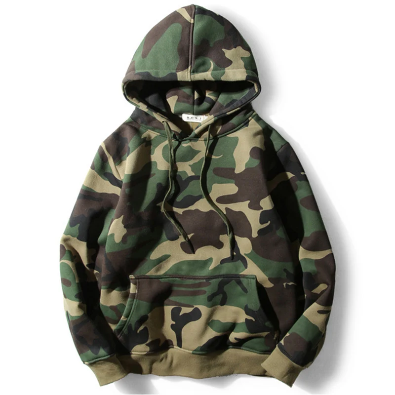 

Autumn and Winter Street Camouflage Sweater Trend Student Loose Hooded Long-sleeved Men and Women Couples Plus Velvet Jacket 5XL