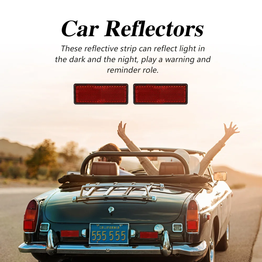 

10 Pcs Self-adhesive Car Reflectors Reflective Strips Reflective Boards for Auto