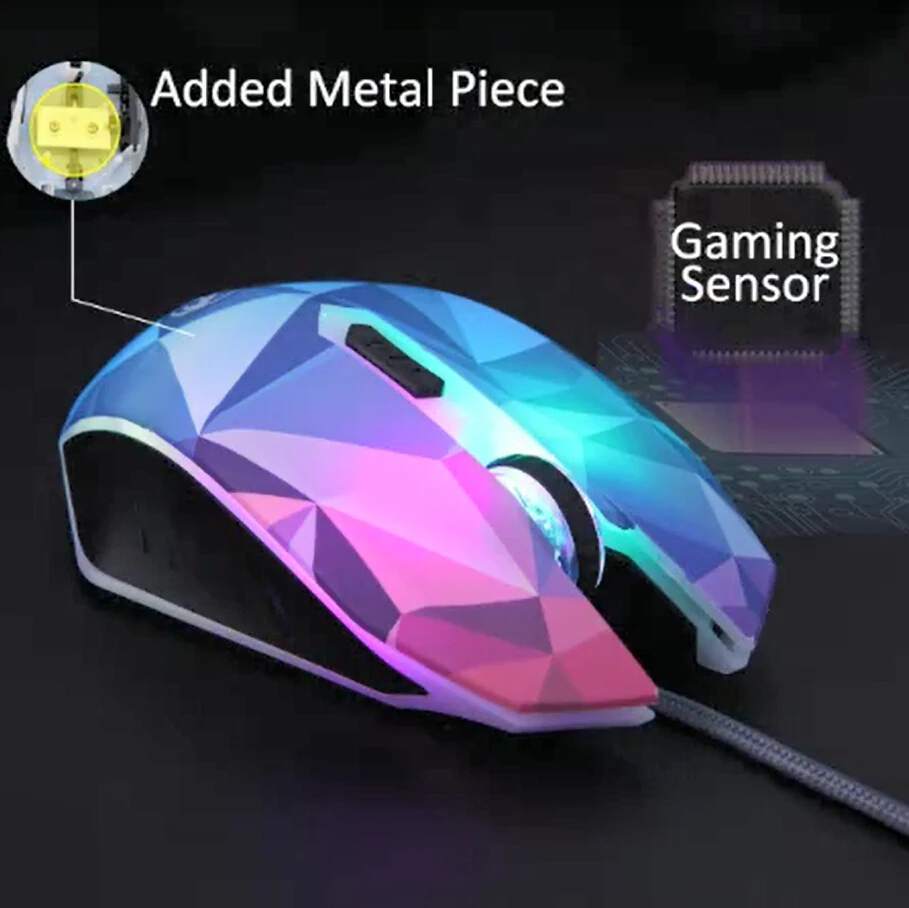 Компьютерная оптическая игровая мышь Jelly Comb Проводная USB с 6 кнопками для ноутбука