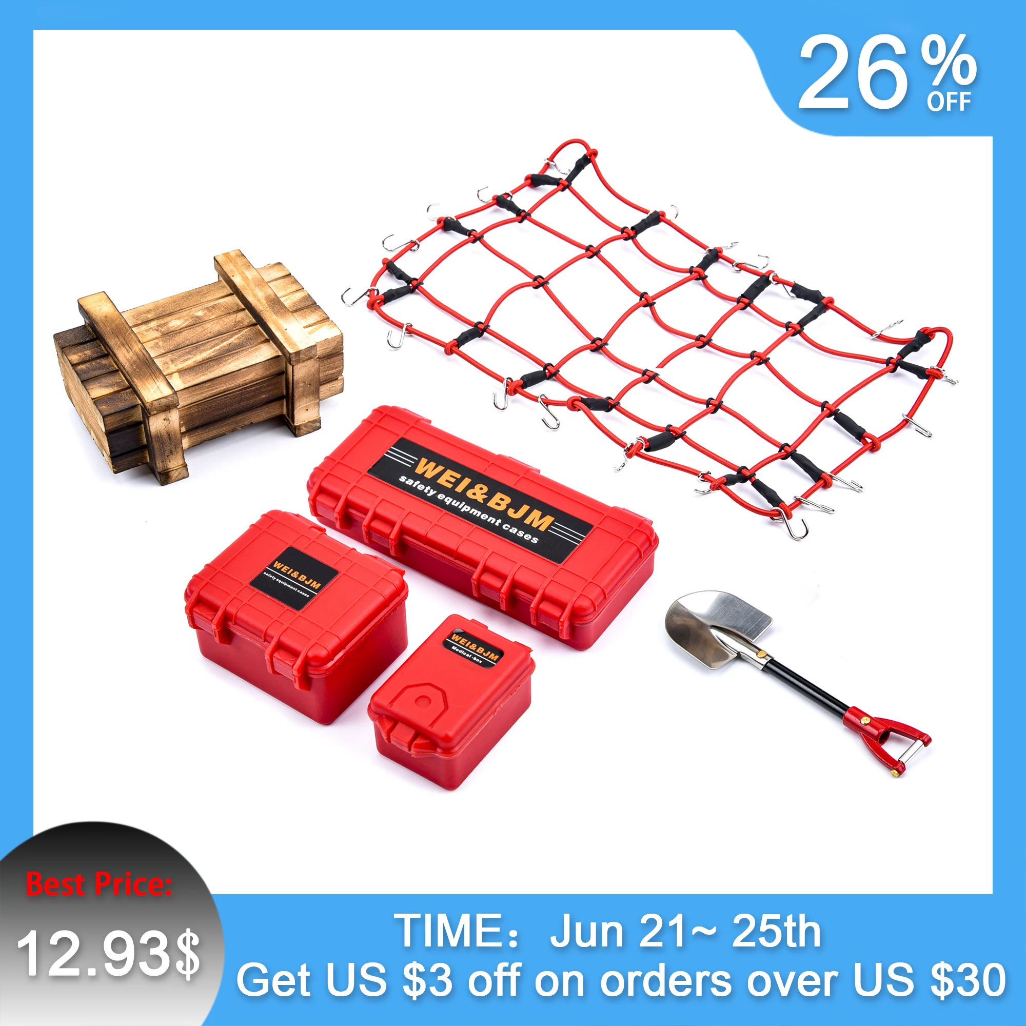 Имитация декора чемодан для багажа чистая лопата деревянная коробка TRX4 Defender SCX10