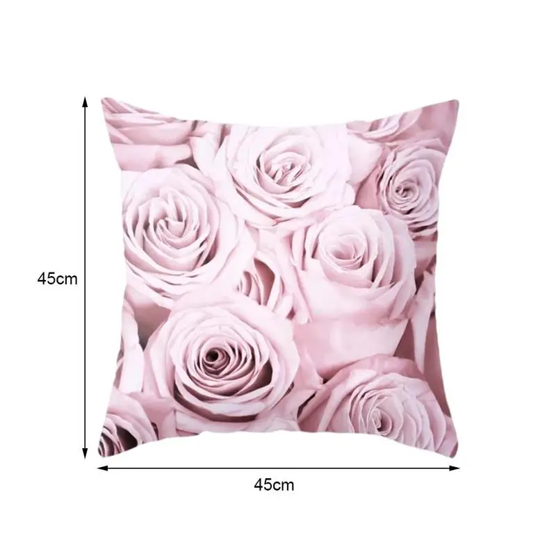 

Big Rose Cushion Covers Pillow Printing Square Pillowcase Home Polyester Printing Home Decoration Sofa Car Cushion Cover 45*45cm