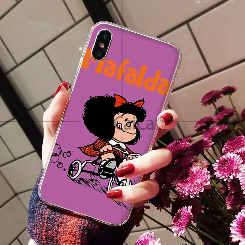 Ruicaica Mafalda DIY Painted Beautiful Phone Accessories Case for iPhone 8 7 6 6S Plus 5 5S SE XR X XS MAX Coque Shell | Мобильные