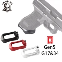 tactical cnc aluminum magazine extension glock mag well magwell grip adater base pad for hunting airsoft gen 5 glock 17 34
