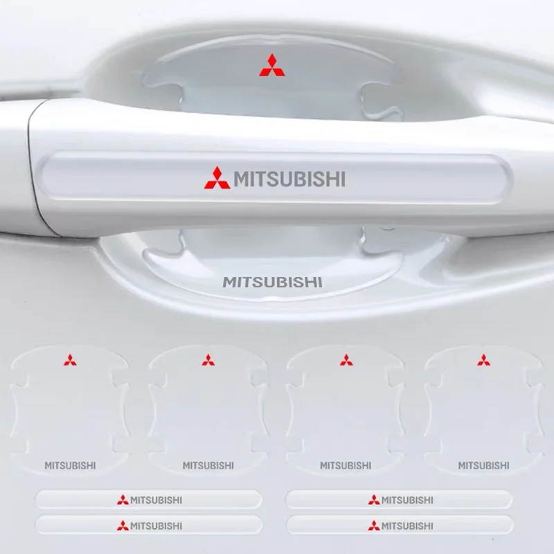 

Car Door Stickers Transparent Handle Bowl For Mitsubishi ralliart Lancer 9 10 Asx Outlander asx 3 Pajero Sport L200 Badge Galant
