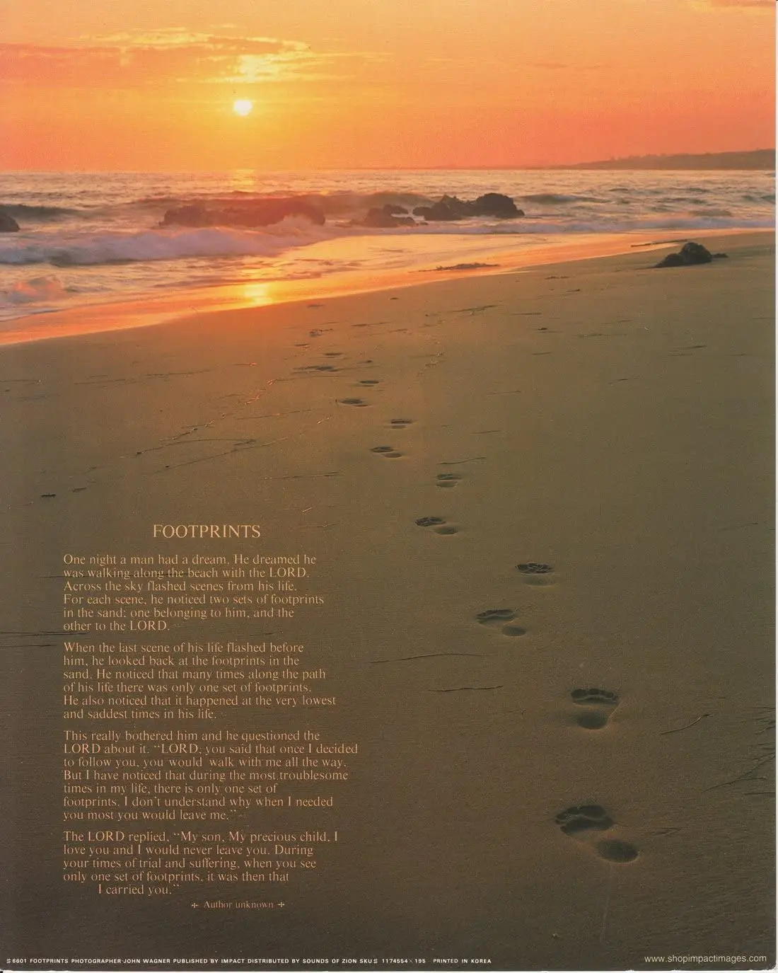 

Footprints Poster in the Sand Motivational Wall Decor Art Print