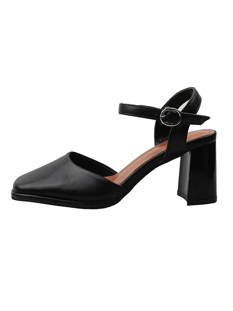 

Comfort Shoes for Women 2021 Summer Beige Heeled Sandals Buckle Espadrilles Platform Black New Fashion Gladiator Closed Block Hi