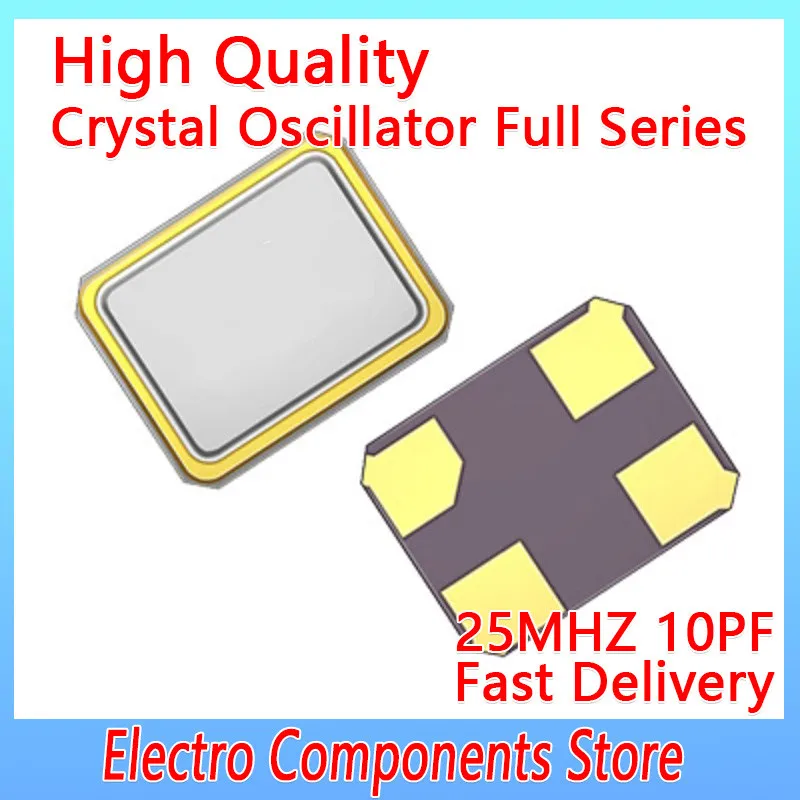 

10 шт. 4-контактный 3225 25 МГц 10PF SMD Кварцевый резонатор Crystal New YSX321SL 4P 3,2*2,5 мм 50Ω пассивный SMD Crystal ± 10PPM EL Products