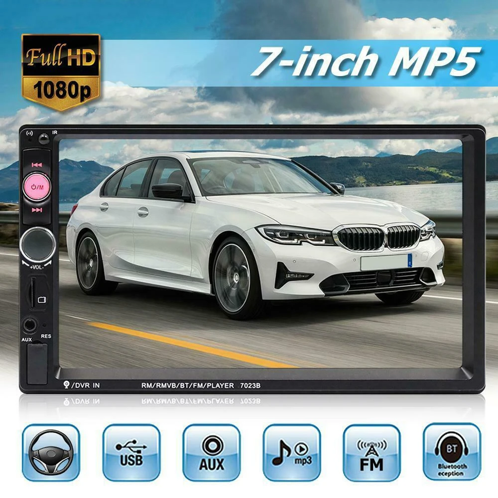 7 дюймов 2DIN HD радио автомобильный MP5 MP3-плеер видео Bluetooth FM радио AUX USB Музыка сенсорный экран тире стерео Горячая Прямая