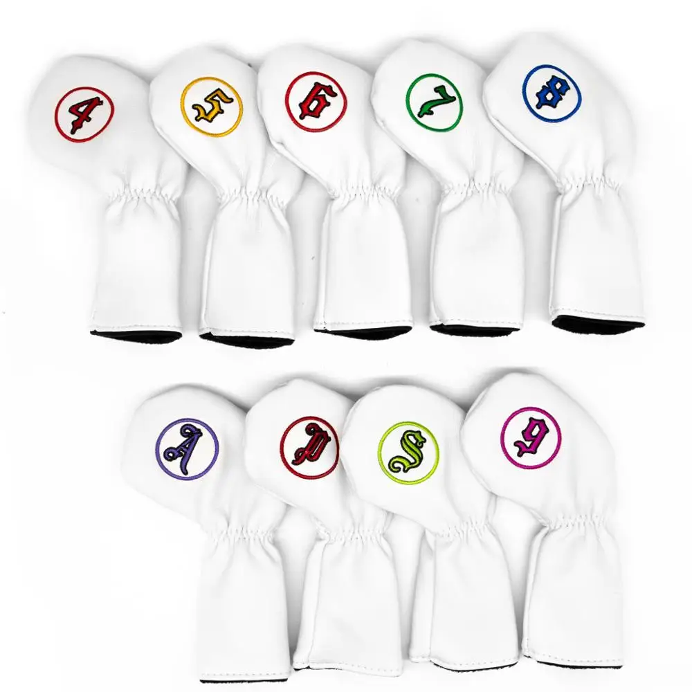 Чехлы для волос в стиле гольф клуба чехлы белом кожаном гольфа клиньев 9