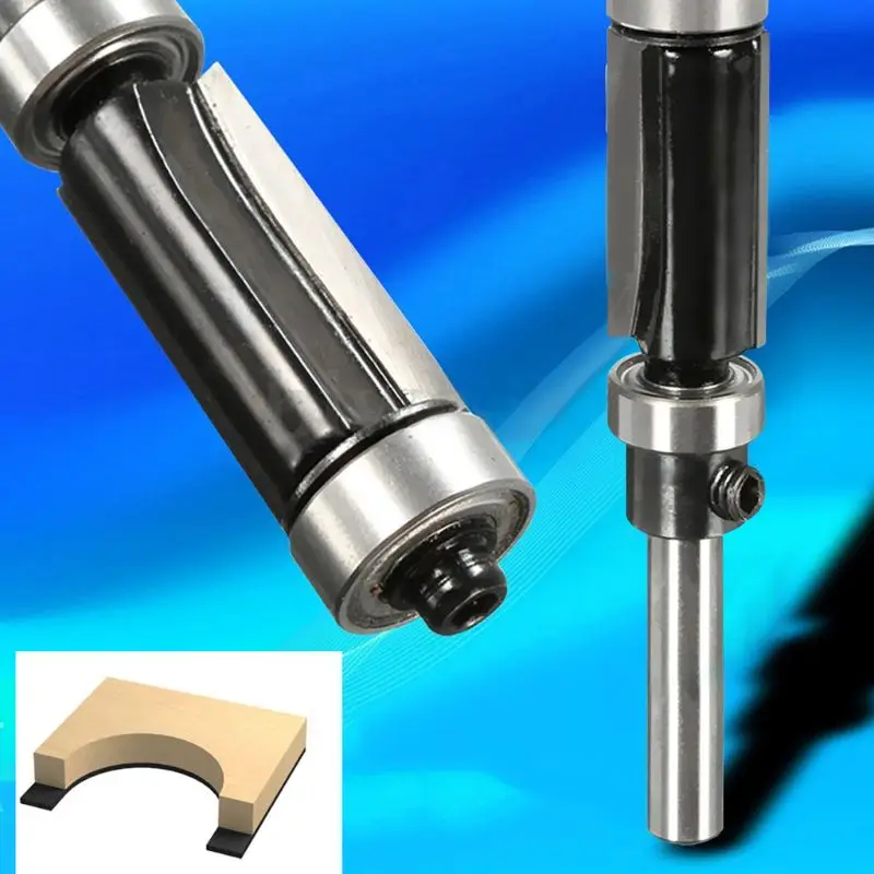 

Flush Trim Router Bit Top & Bottom Bearing 1" H X 1/4'' Shank Woodworking Tool