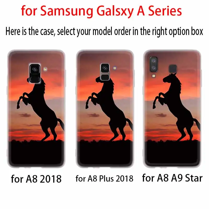 Акварель лошадь бег лошадей силиконовый чехол Обложка для Samsung A50 A70 A80 A30 A40 A90 A6 A8 A9