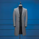 Женский твидовый пиджак с лацканами, черно-белый твидовый длинный пиджак с лацканами и двумя пуговицами, Осень-зима 2020