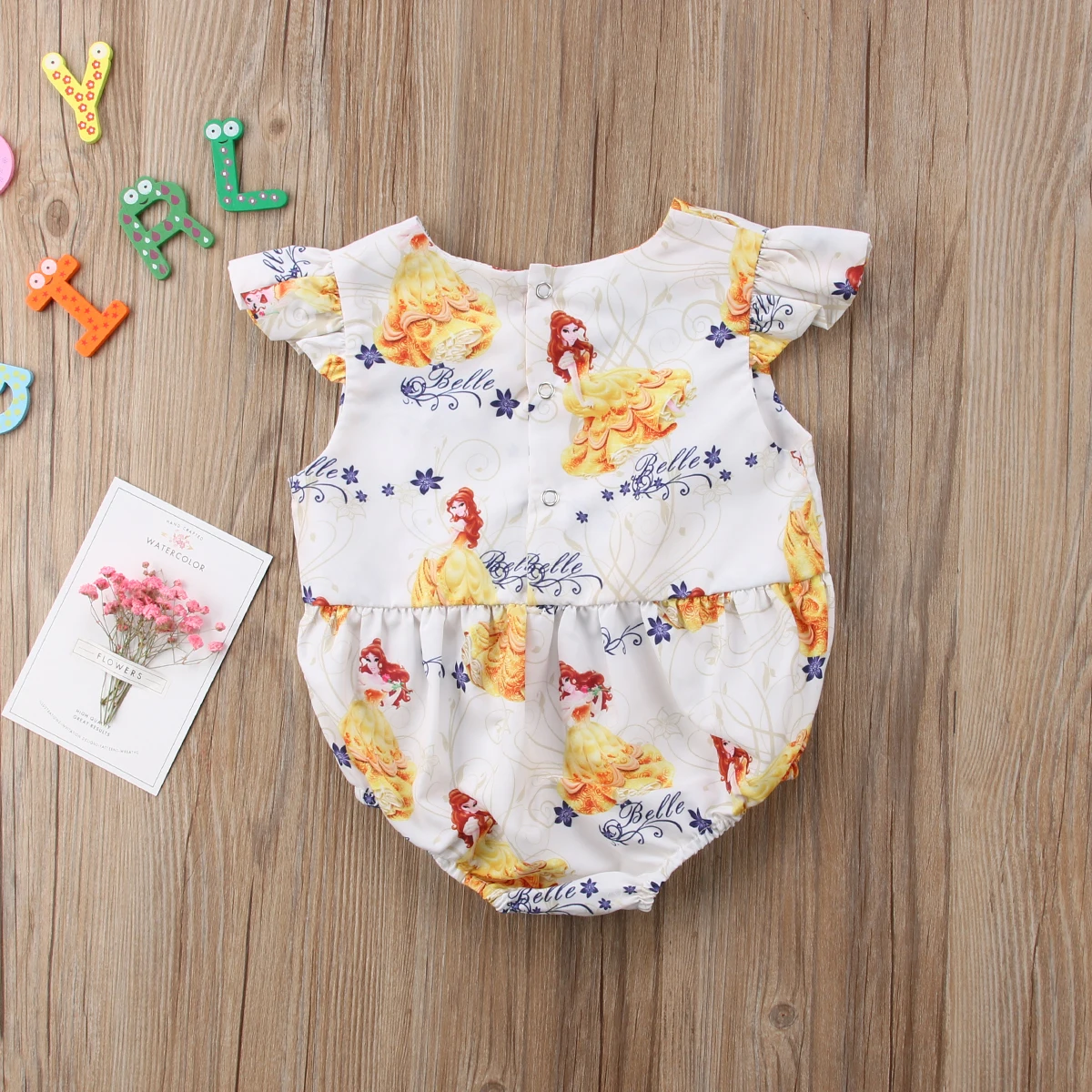 

Newborn Toddler Baby Girl Ruffle Sleeve Romper Jumpsuit Princess playsuit Outfit