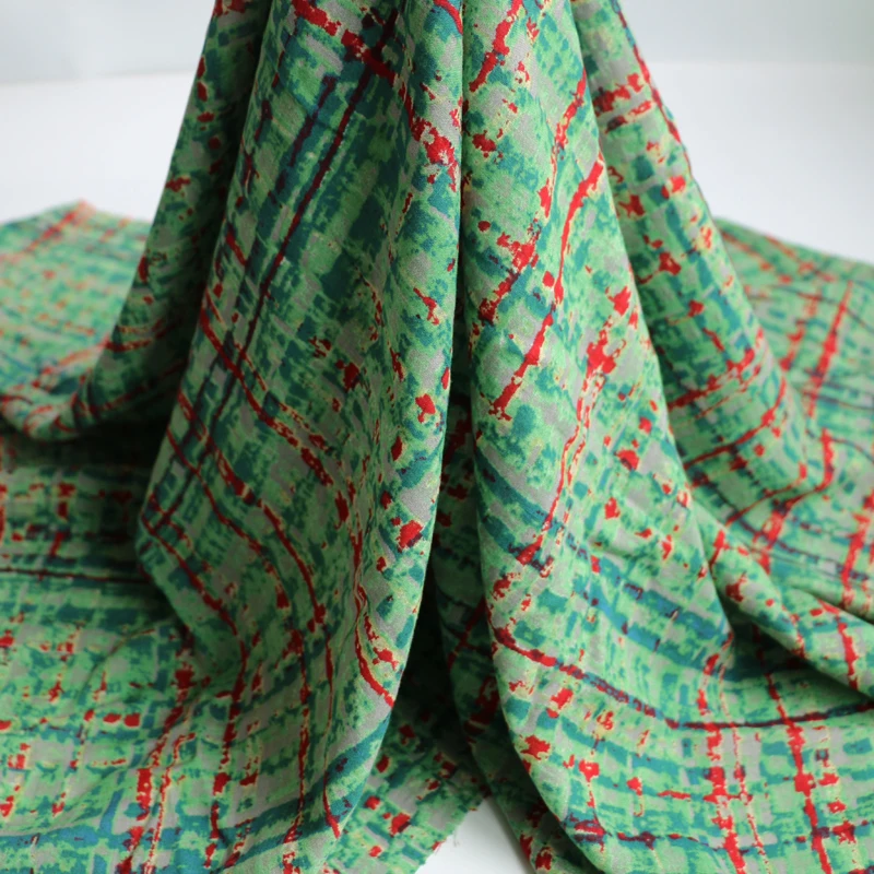 100*145 см зеленая Геометрическая хлопковая ткань мягкая детская одежда материал