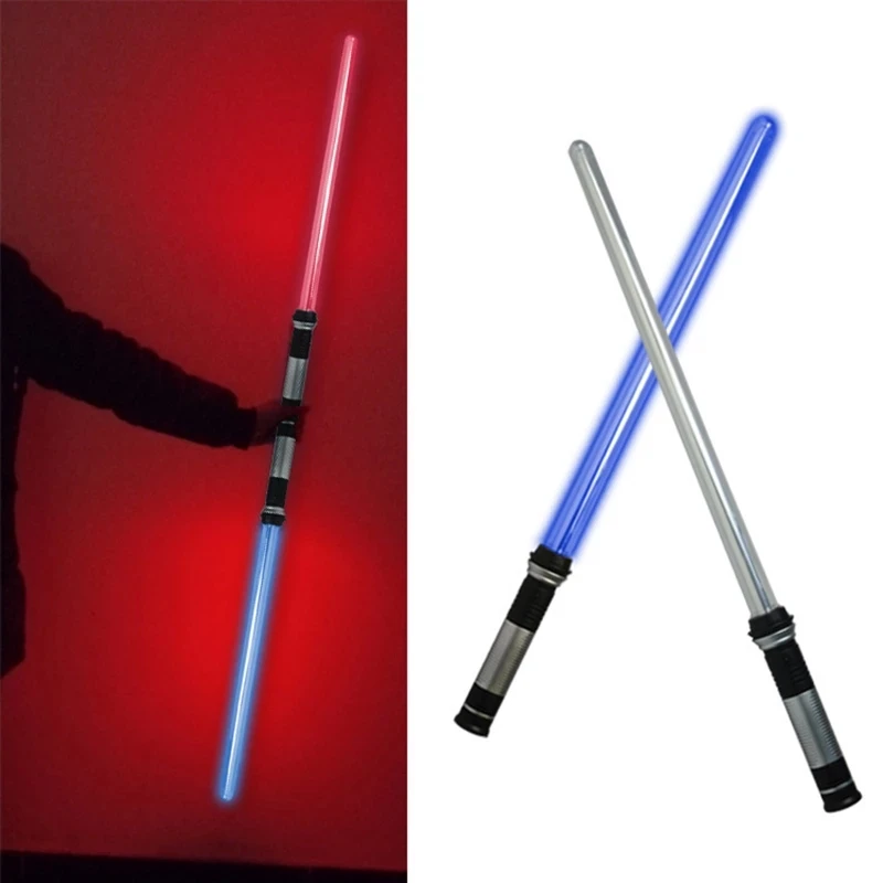 2PCS Flashing Lightsaber Laser Double Sword Kpop Lightstick Cosplay Two-in-one Induction Color changing For Children Baby Gift - купить по