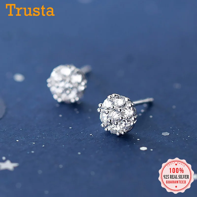 TrustDavis Настоящее серебро 925 пробы модные милые очаровательные мини круглые