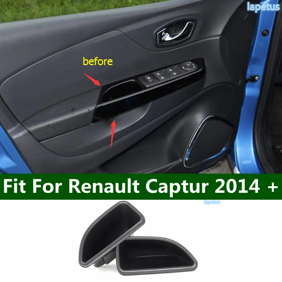 

Lapetus For Renault Captur 2014 2015 2016 Plastic Car Front Door Storage Pallet Armrest Container Box Cover Interior Trim 2 Pcs