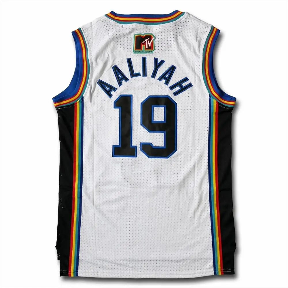 

Brick Layers MTV Lawrence #22 Aaliyah #19 Warreng #2 Men White Basketball Jersey